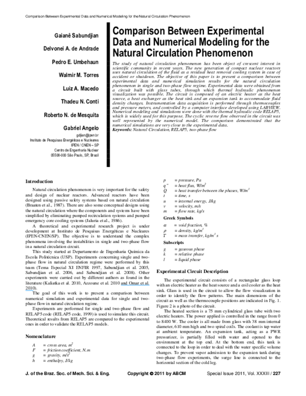 (PDF) COMPARISON BETWEEN EXPERIMENTAL DATA AND NUMERICAL MODELING FOR ...