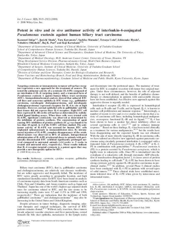 (PDF) Potent in vitro and in vivo antitumor activity of interleukin-4 ...