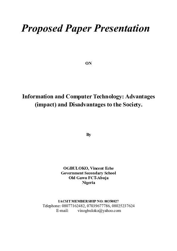 (DOC) Vincent's Paper on ICT