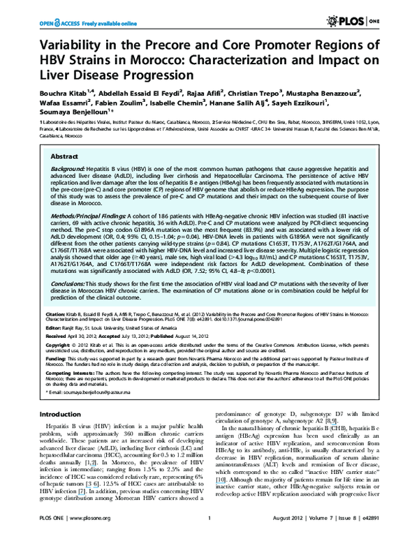 (PDF) Variability in the precore and core promoter region of the ...