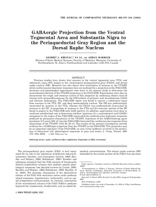(PDF) GABAergic projection from the ventral tegmental area and ...