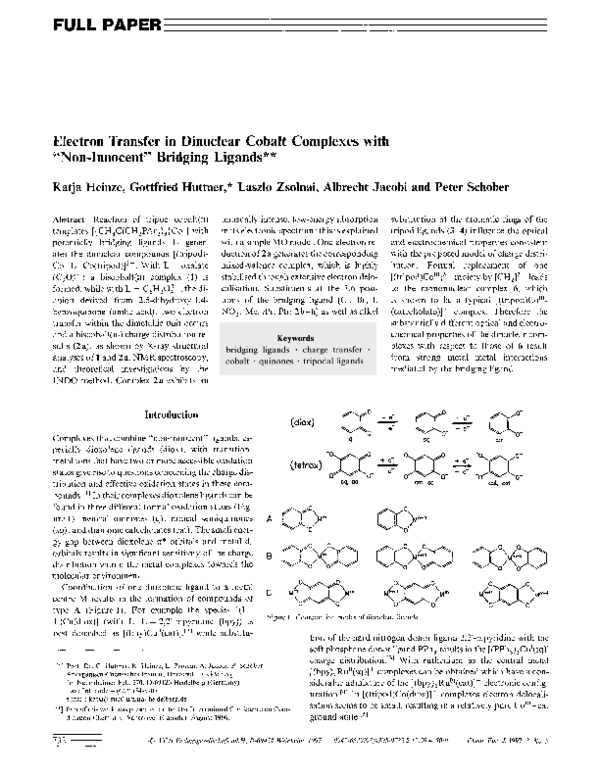(PDF) Electron Transfer in Dinuclear Cobalt Complexes with “Non ...