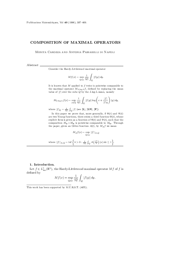 (PDF) Composition of maximal operators