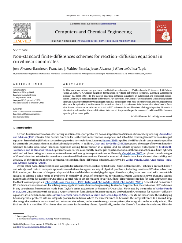 (PDF) Non-standard finite-differences schemes for reaction–diffusion ...