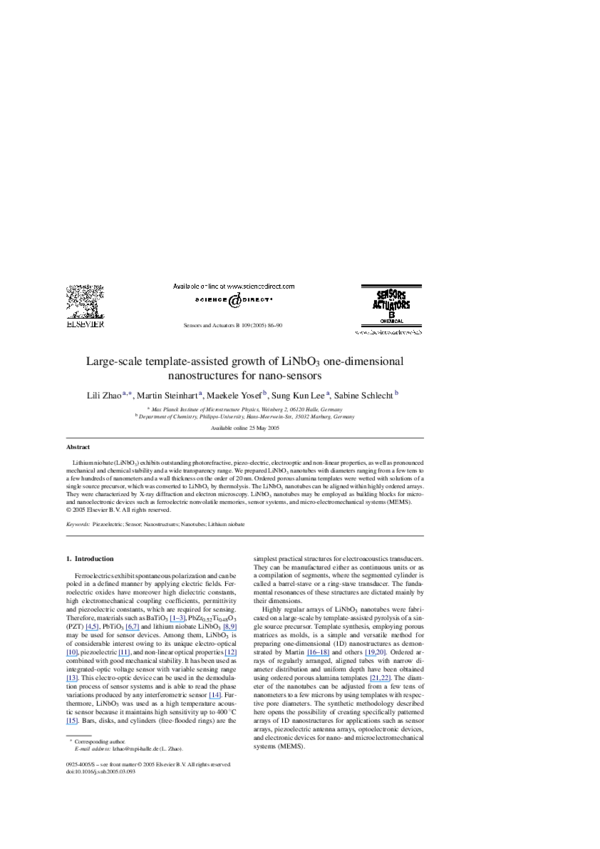 (PDF) Large-scale template-assisted growth of LiNbO 3 one-dimensional ...