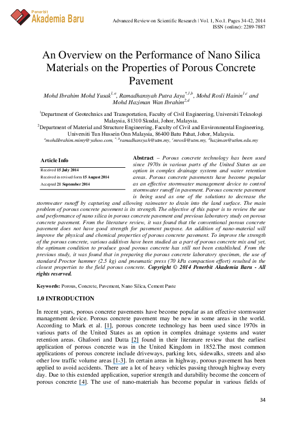(PDF) An Overview on the Performance of Nano Silica Materials on the ...