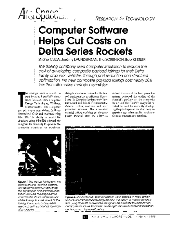 (PDF) Computer software helps cut costs on Delta series rockets