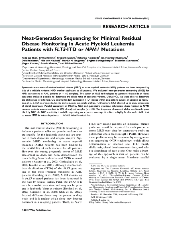 (PDF) Next-generation sequencing for minimal residual disease ...