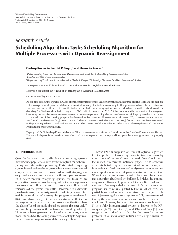 (PDF) Scheduling Algorithm: Tasks Scheduling Algorithm for Multiple ...
