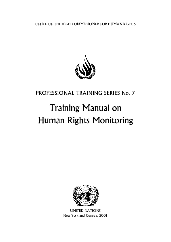 (PDF) Training Manual on Human Rights Monitoring UNITED NATIONS New ...