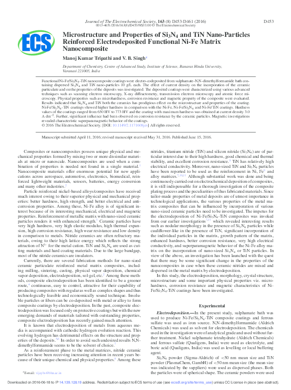 (PDF) Microstructure and Properties of Si 3 N 4 and TiN Nano-Particles ...