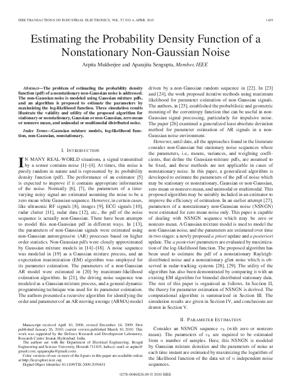 (PDF) Estimating the Probability Density Function of a Nonstationary ...