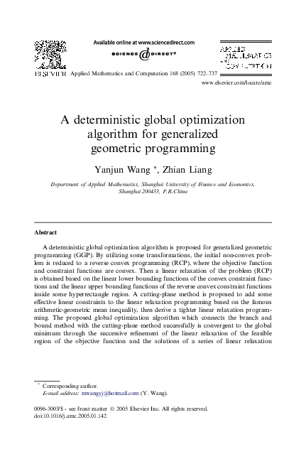 (PDF) A deterministic global optimization algorithm for generalized ...