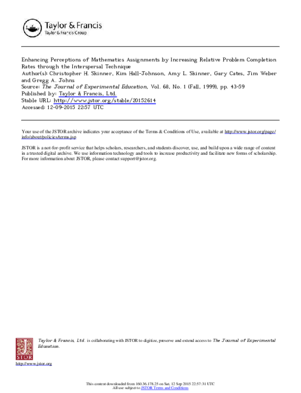 (PDF) Improving secondary students' perception of the ?dreaded ...