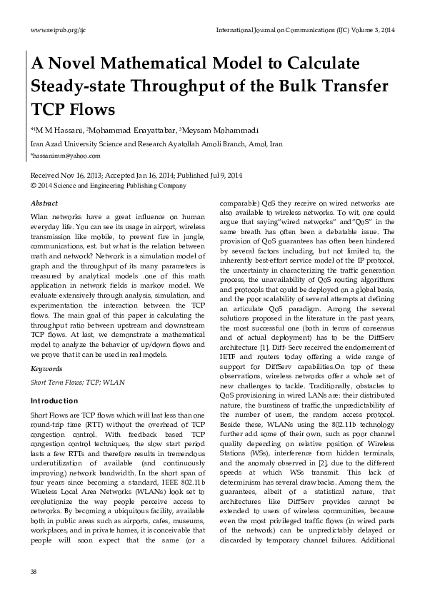(PDF) A Novel Mathematical Model to Calculate Steady-state Throughput ...