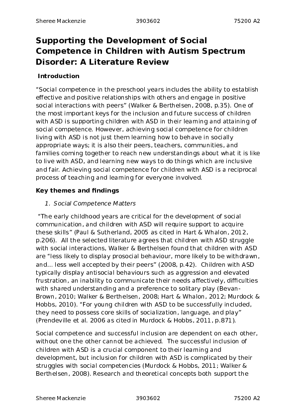 (DOC) Supporting the Development of Social Competence in Children with ...