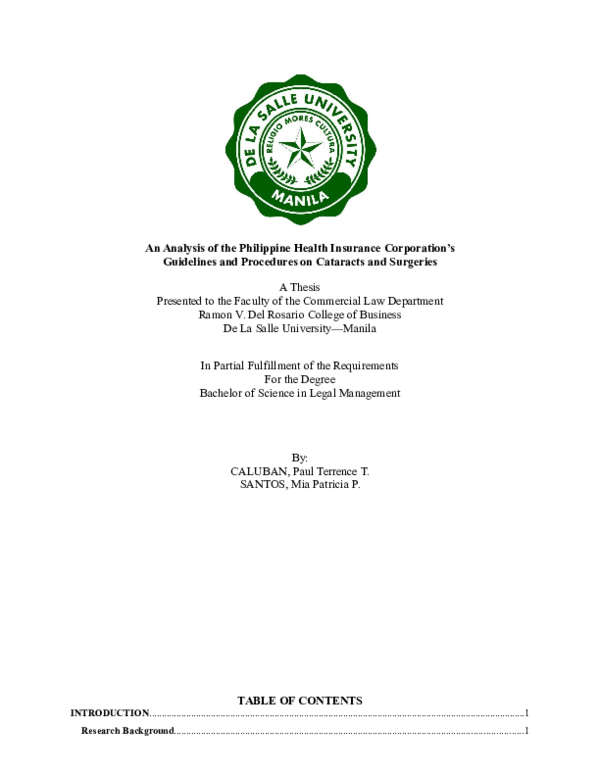 (DOC) An Analysis of the PhilHealth Guidelines and Procedures on ...