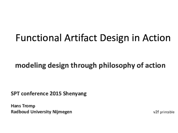 (PDF) Functional Artifact design in Action