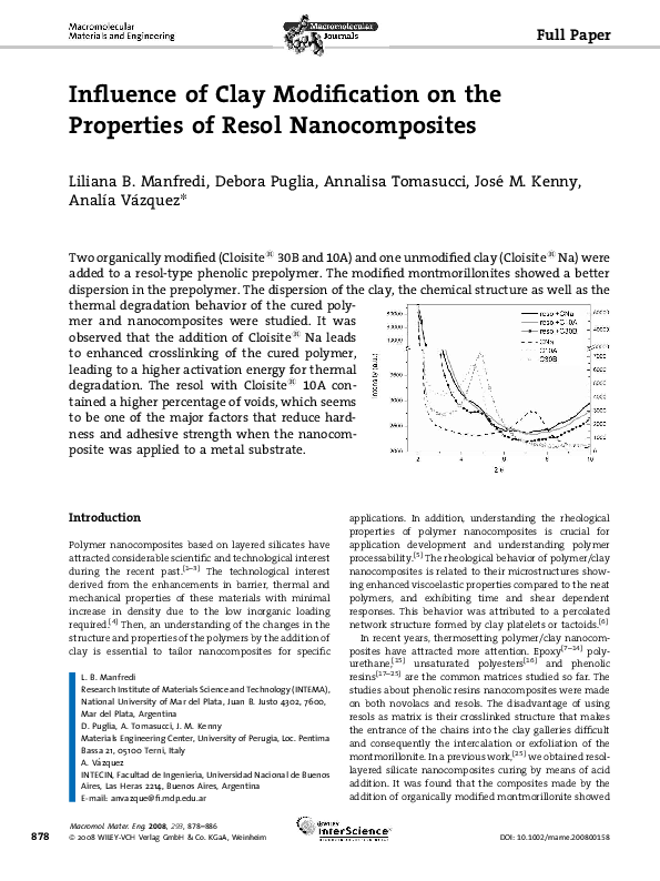 (PDF) Influence of clay modification on the properties of aramid ...
