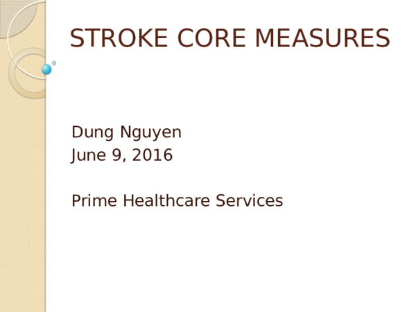 (PPT) Stroke and VTE core measures