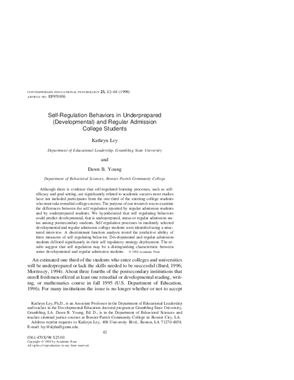 Regulatory behavior essay picture