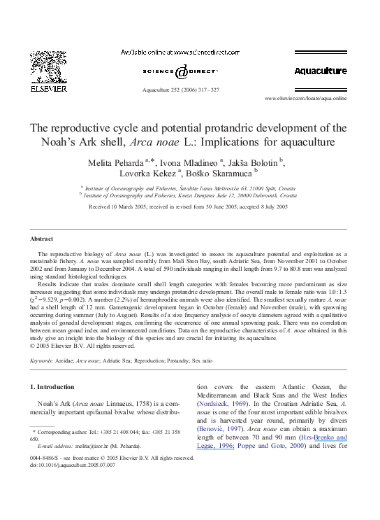 (PDF) The reproductive cycle and potential protandric development of ...