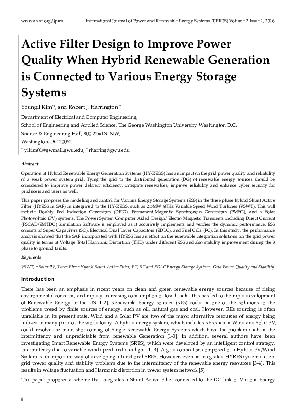 (PDF) Active Filter Design to Improve Power Quality When Hybrid