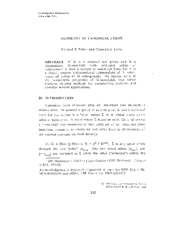 (PDF) Geometry of canonical forms