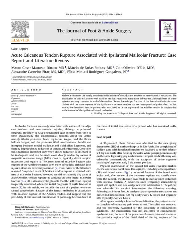 Partial achilles tear image