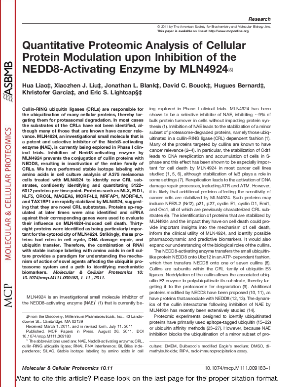 (PDF) Quantitative Proteomic Analysis of Cellular Protein Modulation ...