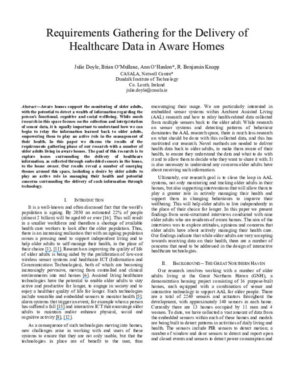 (PDF) Requirements gathering for the delivery of healthcare data in ...