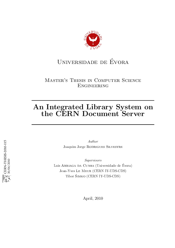  PDF An Integrated Library System On The CERN Document Server Jean 