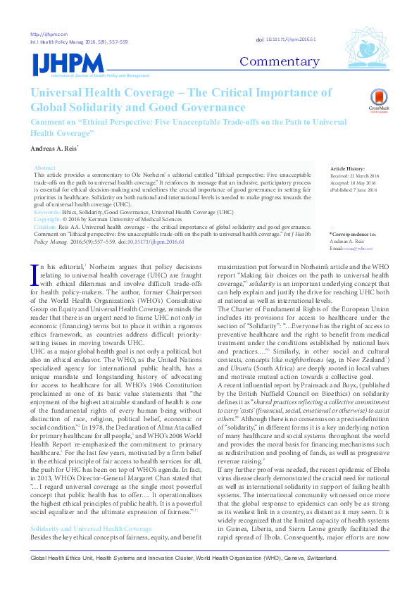 Global solidarity to fight covid-19 image