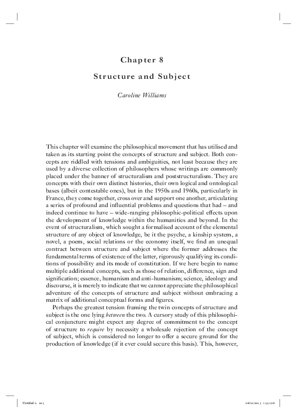 (PDF) Chapter 8 'Structure and Subject' in Edinburgh Companion to
