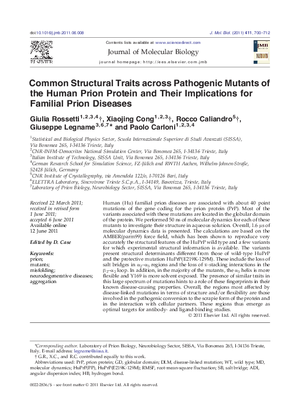 (PDF) Common Structural Traits across Pathogenic Mutants of the Human ...