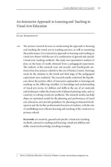 (PDF) An Interactive Approach to Learning and Teaching in Visual Arts ...