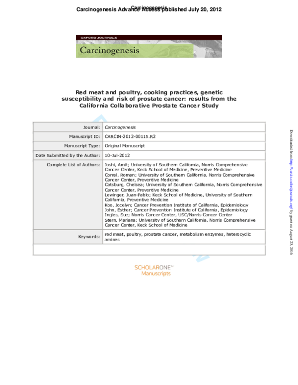 (PDF) Red meat and poultry, cooking practices, susceptibility
