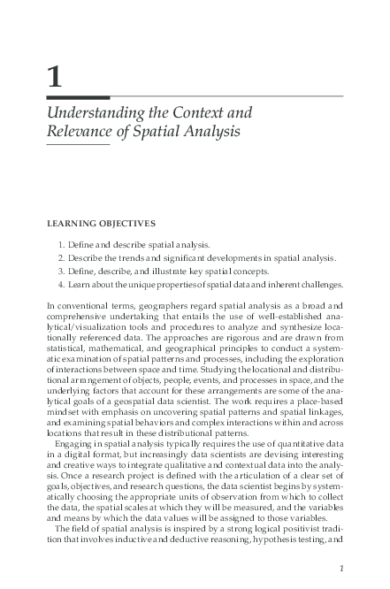 (PDF) Understanding the Context and Relevance of Spatial Analysis