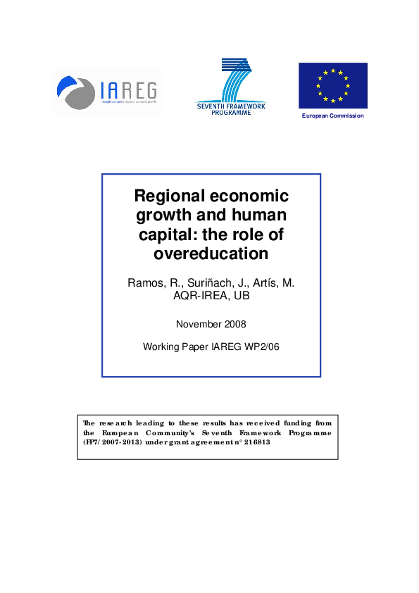 (PDF) Regional Economic Growth and Human Capital: The Role of Over ...