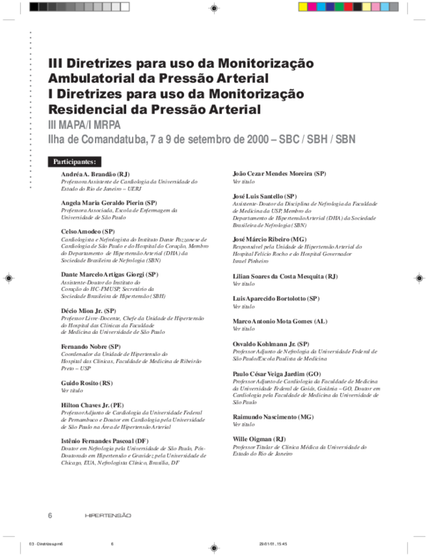 (PDF) III Diretrizes para uso da MonitorizaÁªo Ambulatorial da Pressªo ...
