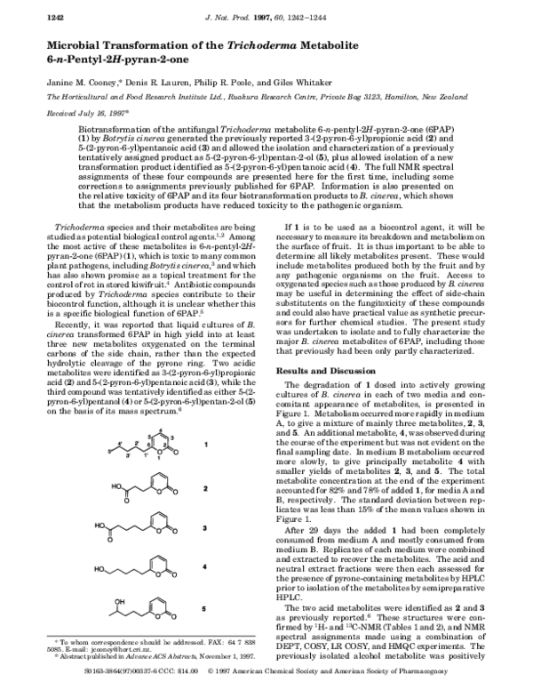 (PDF) Microbial Transformation of the Trichoderma Metabolite 6- n ...