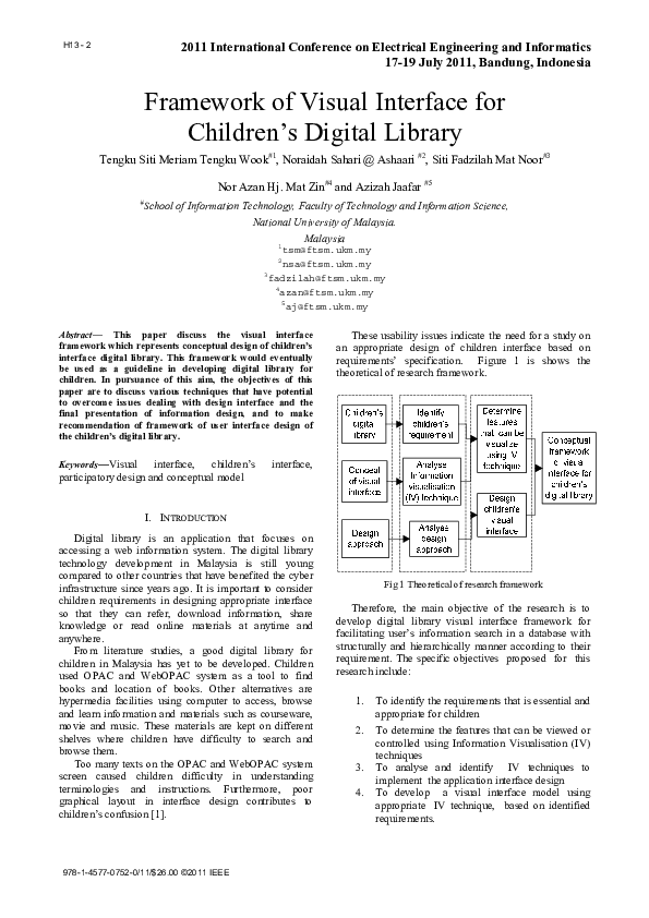 (PDF) Framework of visual interface for children's digital library