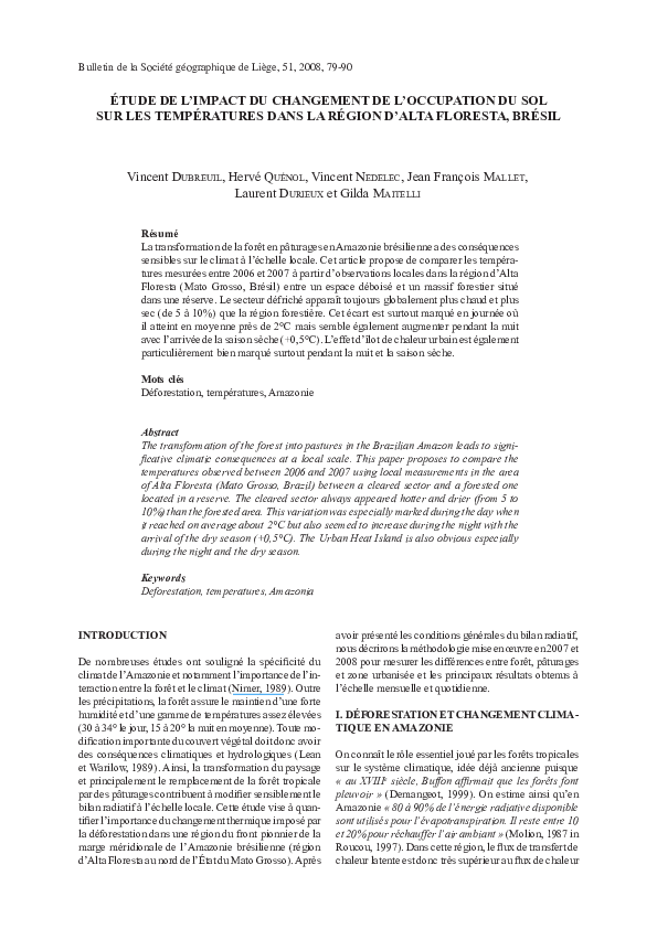 (PDF) Etude de l’impact du changement de l’occupation du sol sur les ...