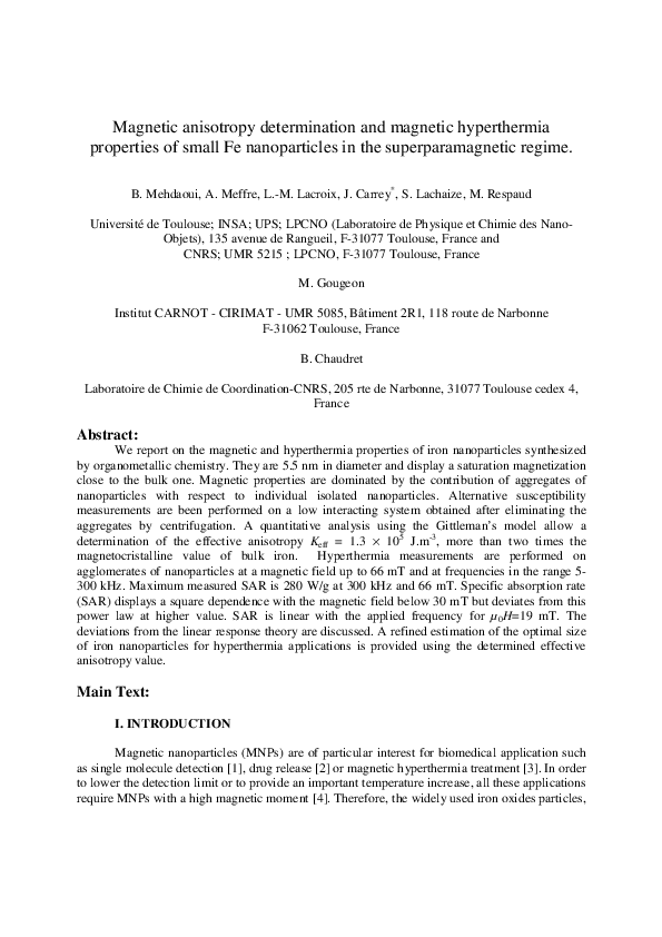 (PDF) anisotropy determination and hyperthermia