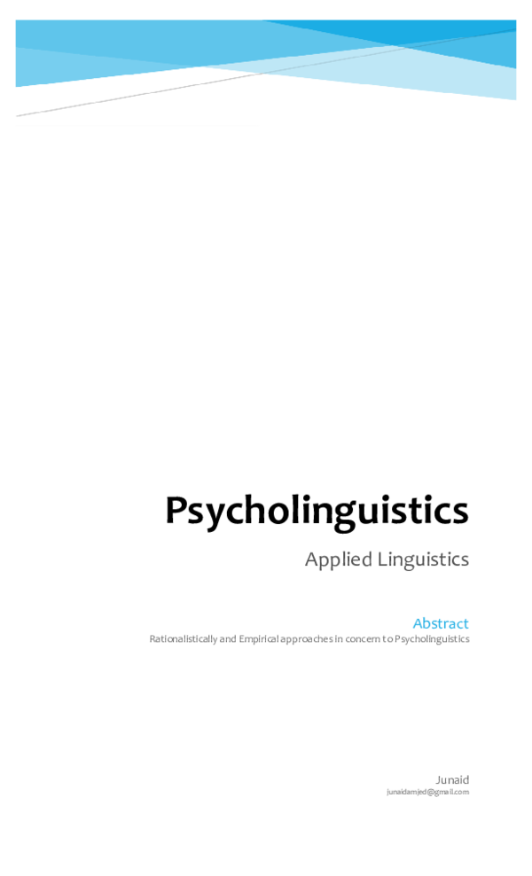 (PDF) Psycholinguistics