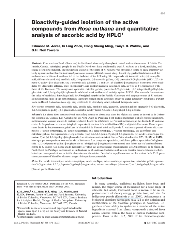 (PDF) Bioactivity-guided isolation of the active compounds from Rosa ...