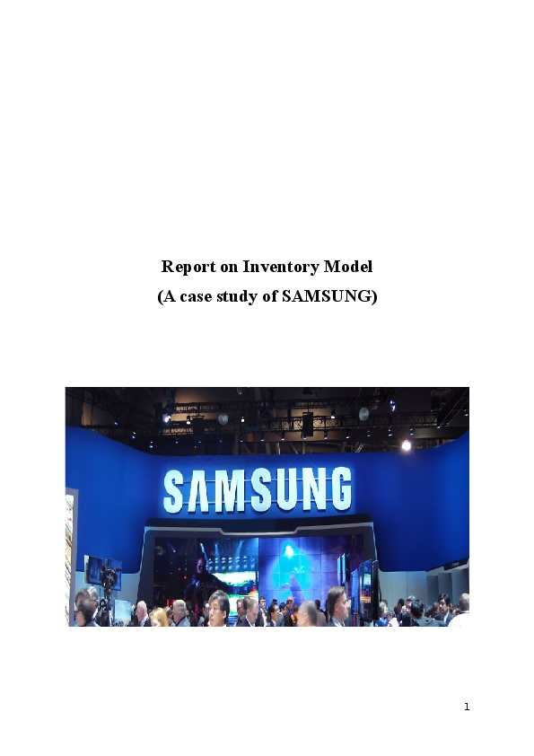 (DOC) Report on Inventory Model (A case study of SAMSUNG