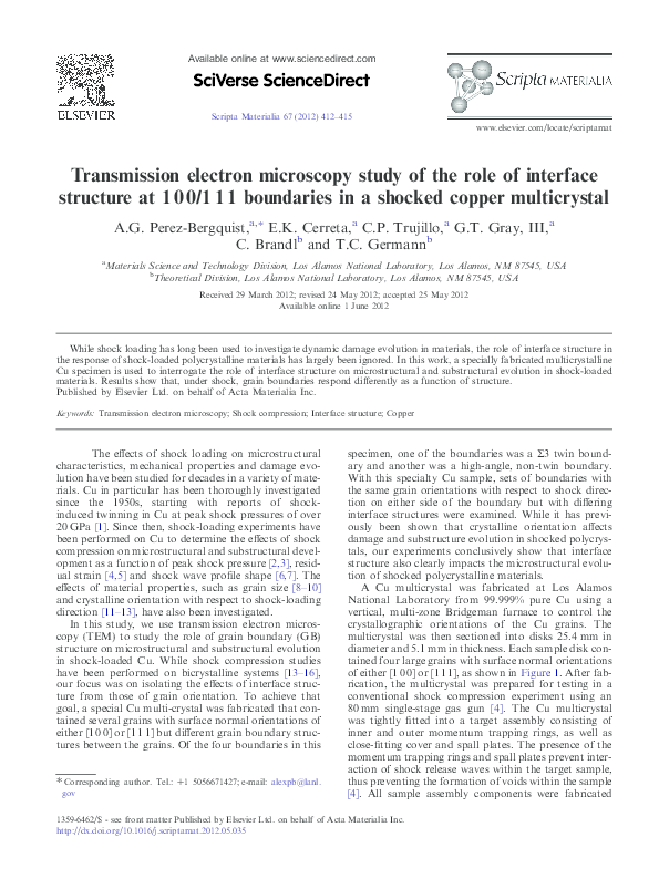 (PDF) Transmission electron microscopy study of the role of interface ...