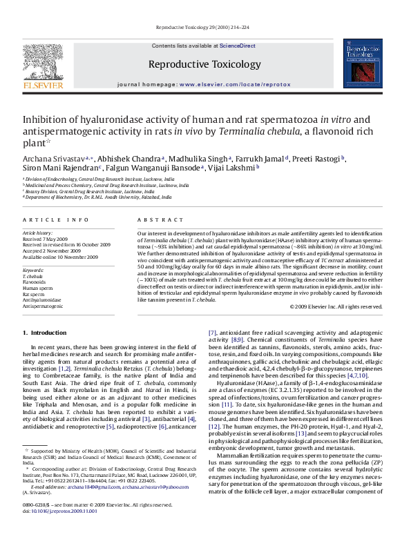 (PDF) Inhibition of hyaluronidase activity of human and rat spermatozoa ...