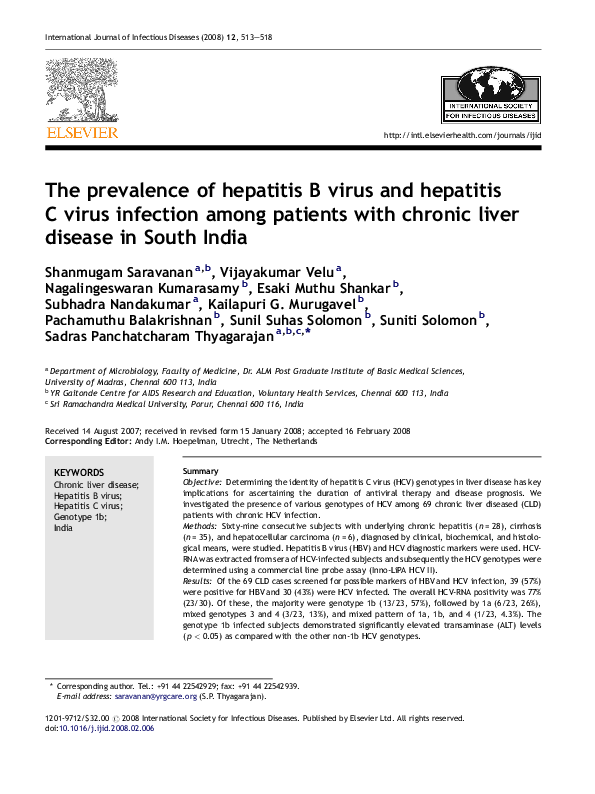 (PDF) The prevalence of hepatitis B virus and hepatitis C virus ...